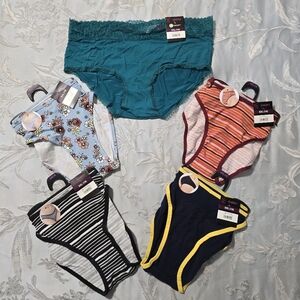 Bundle of five (5) No Boundaries Women's Cotton Hipster Panties Size XXL 19